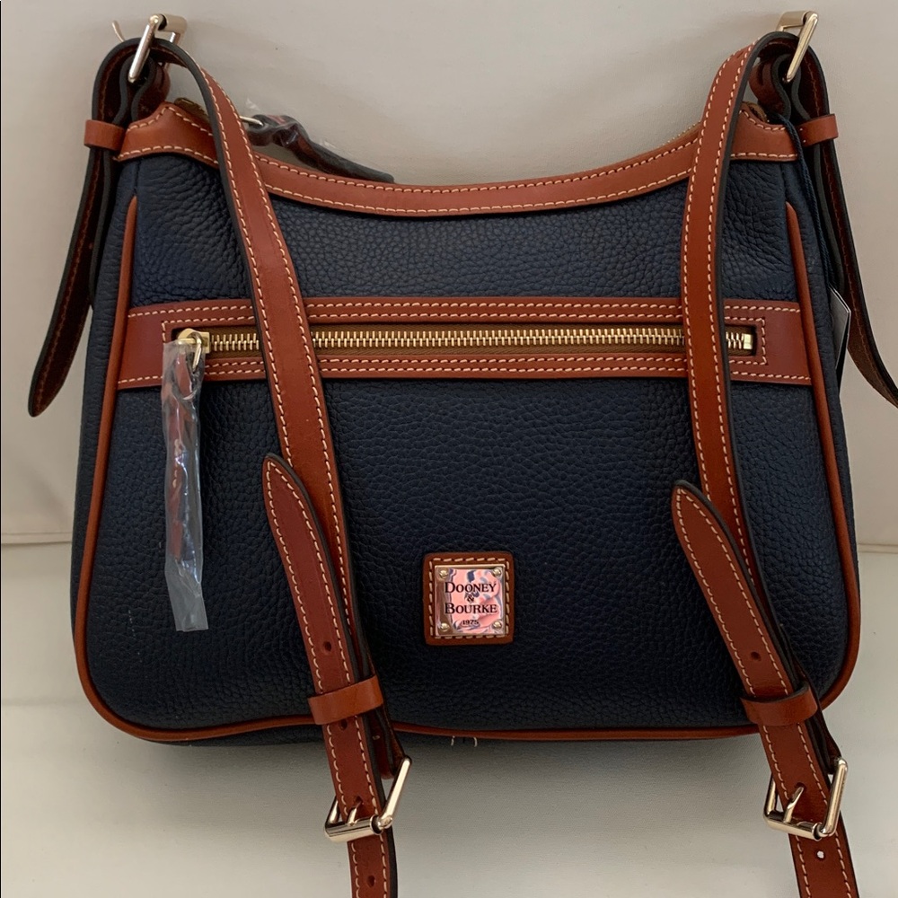 NWT - Dooney & Bourke MIDNIGHT BLUE Pebble  Leather Satchel